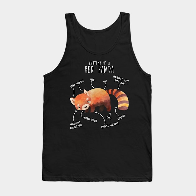 Red Panda Animal Anatomy Tank Top by Psitta